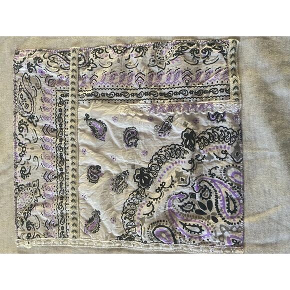 Democracy Paisley Patch Knit Sweatshirt Beige Purple Women’s Size Large - Picture 6 of 8